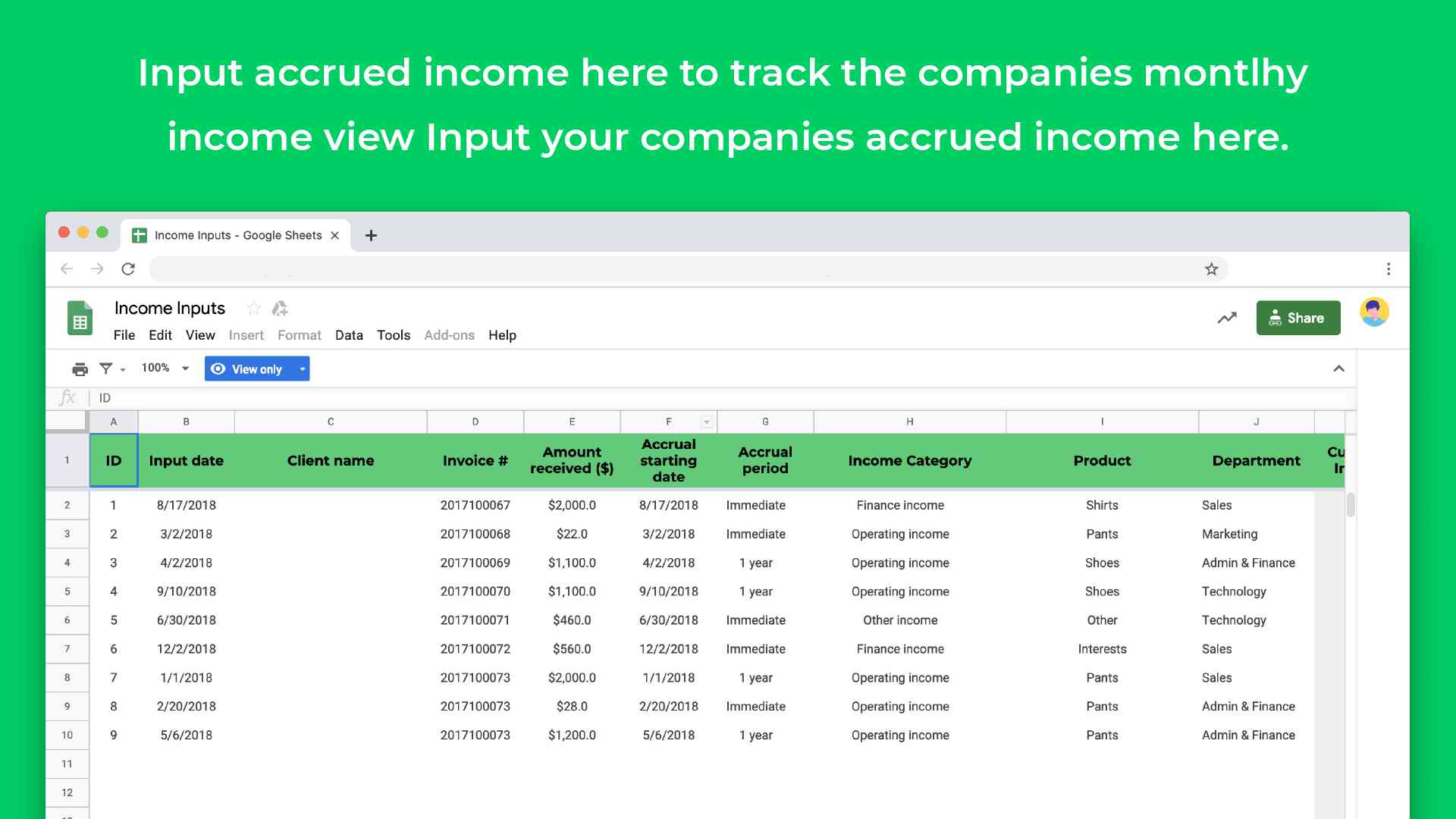 Statement Template in Google Sheets Sheetgo