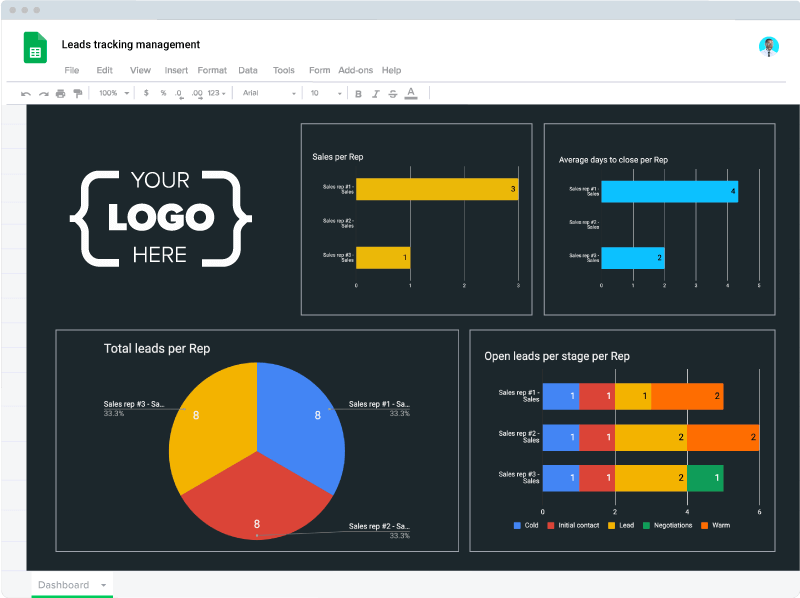 Leads tracking management template Sheetgo