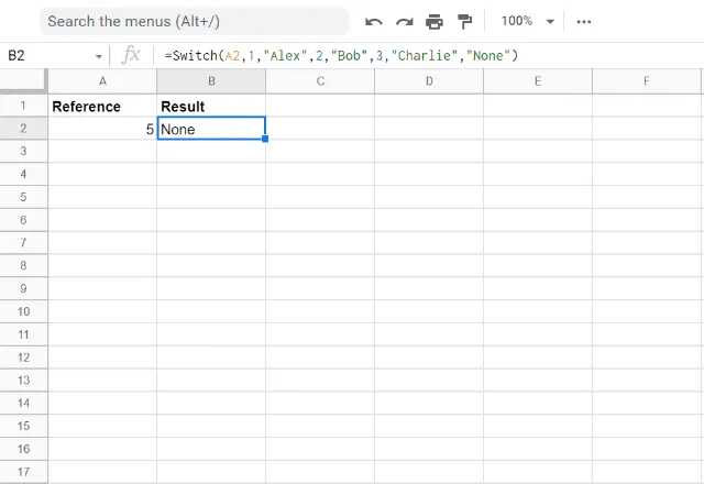 SWITCH FORMULA GOOGLE SHEETS 2