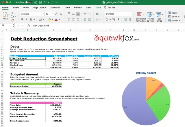 Debt reduction spreadsheet 1 1 debt reduction spreadsheet 1