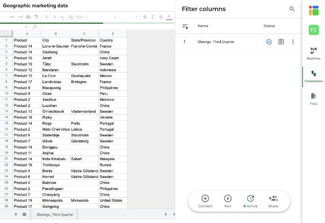 How to import specific columns to Google Sheets? - Sheetgo