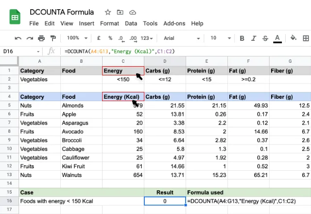DCOUNTA formula 2 DCOUNTA formula 2