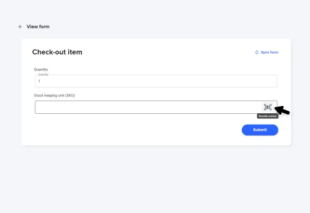 inventory system with barcode check-out
