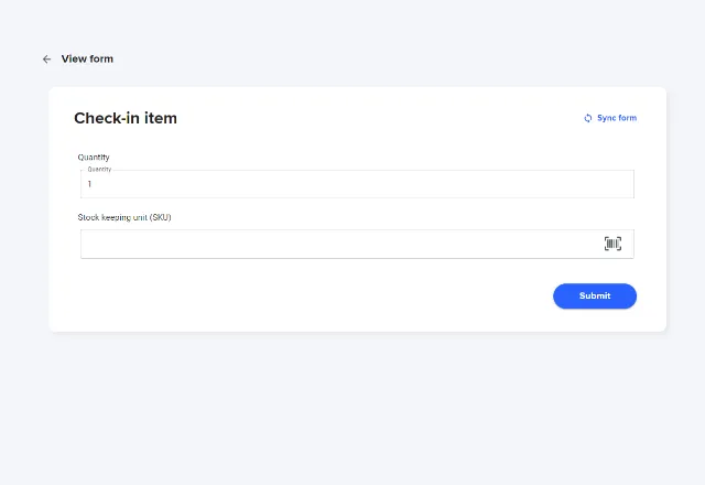 inventory system with barcode check-in