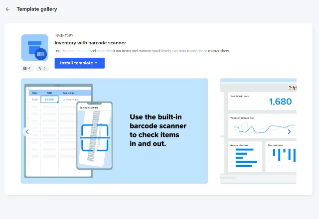 inventory system with barcode installation