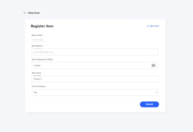 inventory system with barcode register items