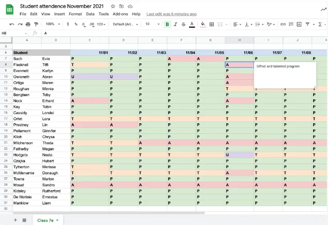 Google Sheets comment vs note 2