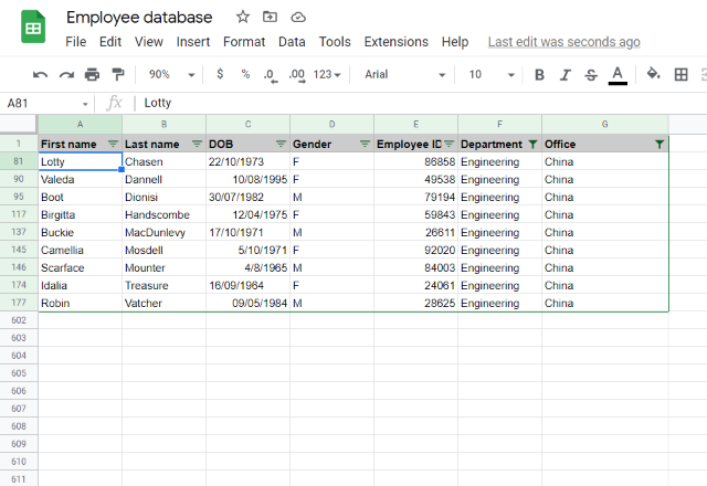 Sorting and filtering data in Google Sheets - Sheetgo