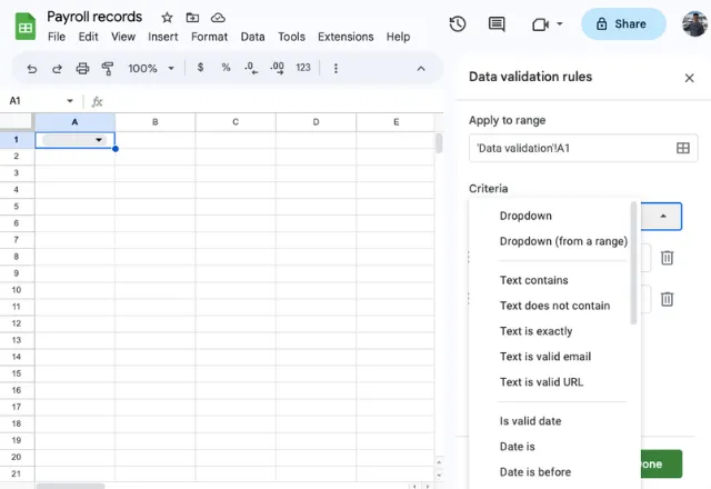 Data validation 2