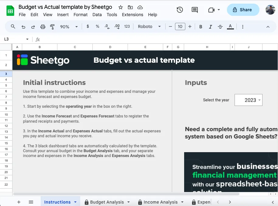 Budget vs actuals 1 budget-vs-actual-budget-analysis-tab