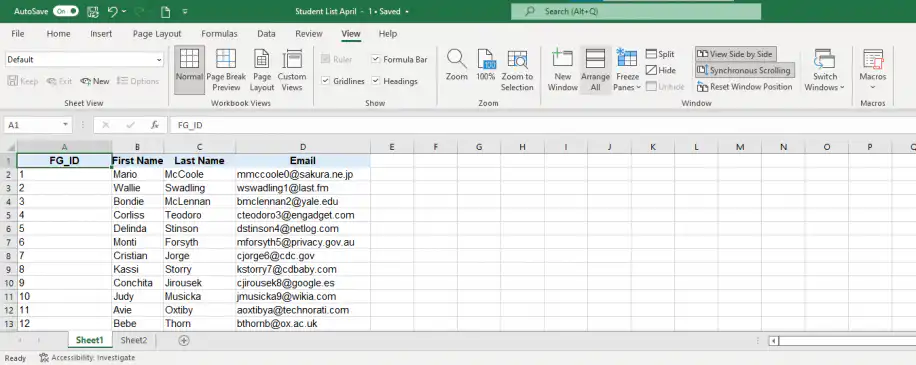 Comparar vários arquivos do Excel — botão Organizar Tudo no grupo Janela da guia Exibir