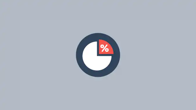 blog-cover_sales-processes-and-templates Analyse horizontale : icône de graphique circulaire avec un signe pourcentage rouge sur fond gris