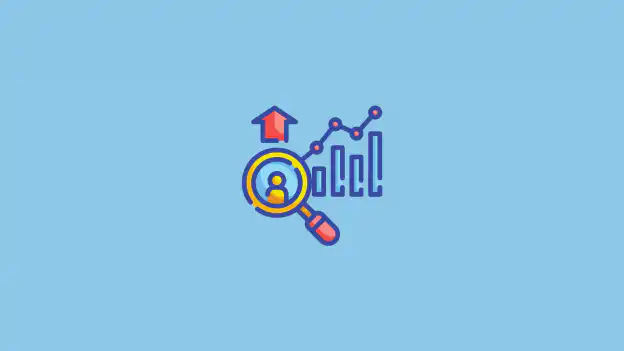 blog-cover_sales-processes-and-templates Analyse de tendance — loupe sur un graphique à barres avec une flèche montante sur fond bleu clair