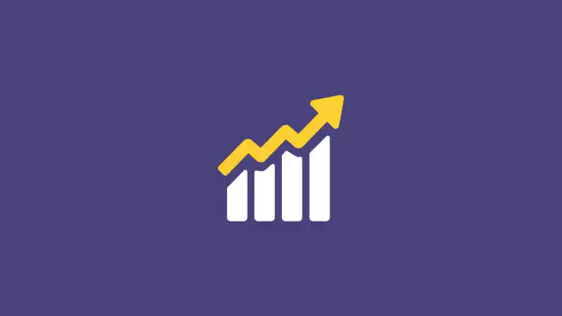 blog-cover_sales-processes-and-templates Croissance en glissement annuel — graphique à barres blanc avec une flèche jaune montante sur fond violet